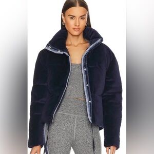 Spiritual Gangster Velour Puffer Jacket - Small